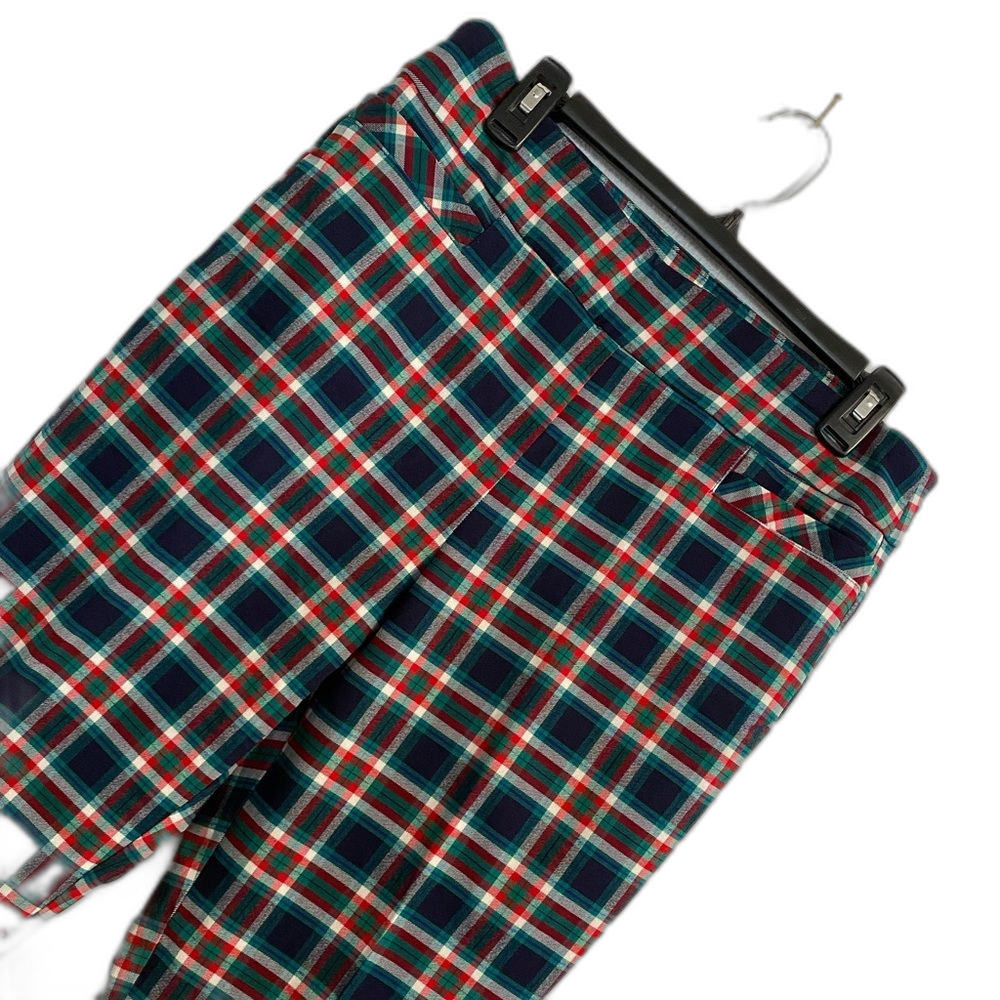 Kim Rogers 12 P Multicolor Plaid Pants Stretch Colorful Vibrant Bold Short a-32